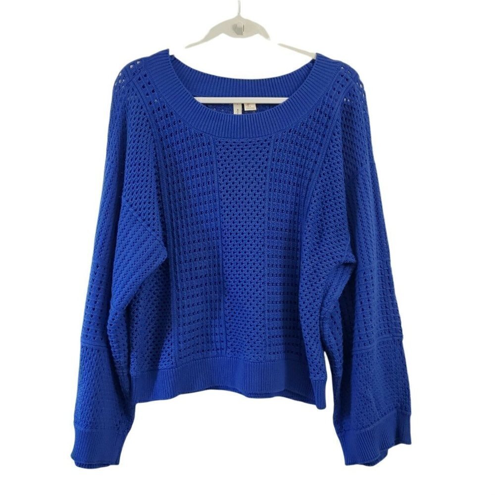 Moth Anthropologie‎ Cobalt Sweater Small Blue Reese Kimono Dolman Sleeve